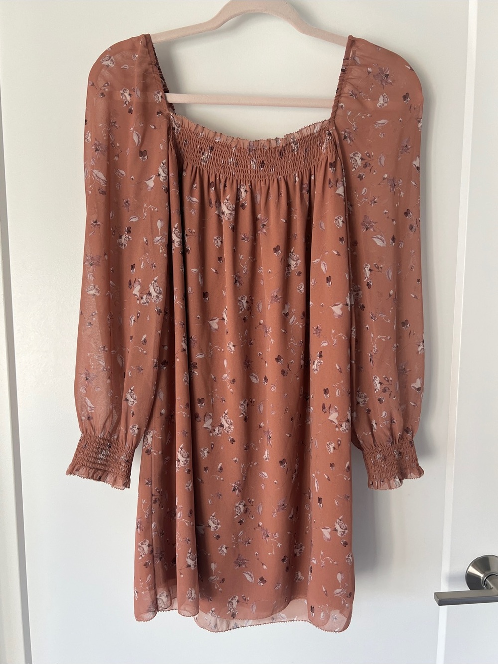 Aritzia Wilfred Alana Dress, NWT! Smocked Neck Long Sleeve